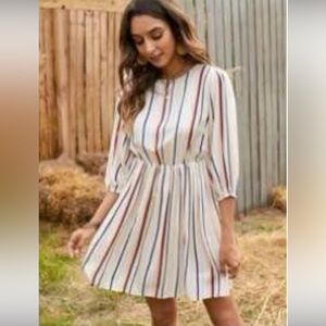 Striped nude sundress size L